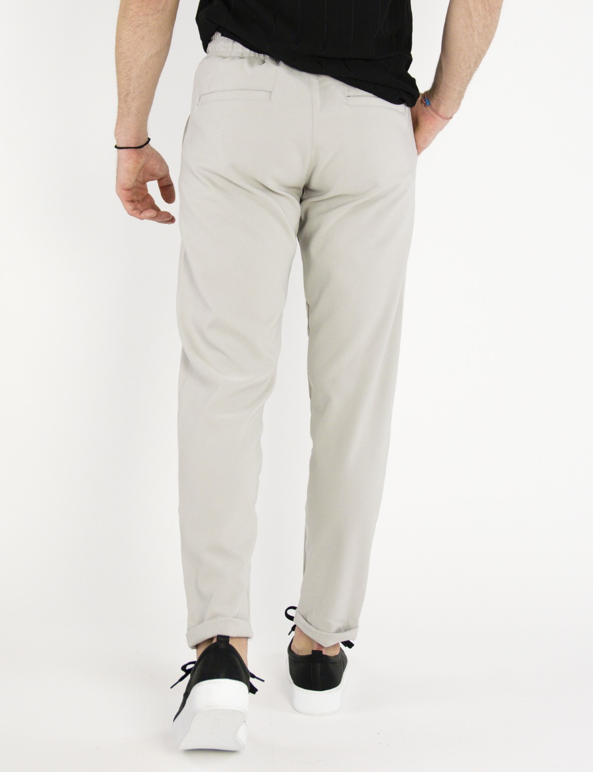 Ανδρικό γκρι υφασμάτινο παντελόνι loose fit PNT6342 φωτογραφία